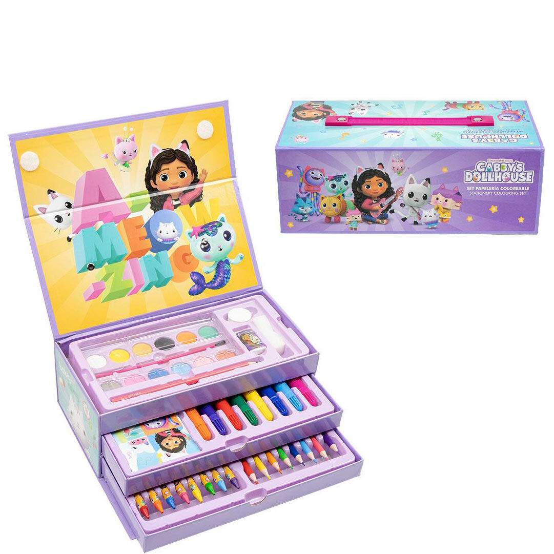 Gabby's Dollhouse Colouring Stationery Box