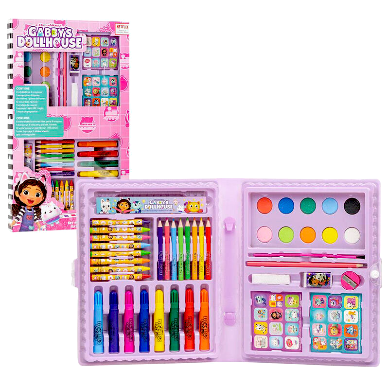 Gabby's Dollhouse Colouring Stationery Set Case