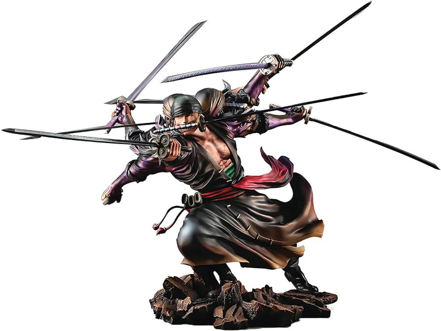 One Piece Portrait of Pirates Roronoa Zoro Demon Spirit Kyuutou-ryuu “Asura” Figure 17cm