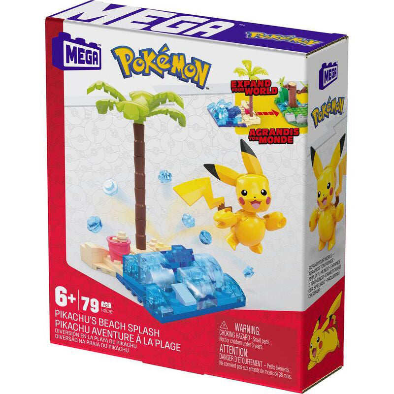 Pokemon Pikachu Beach Splash Mega Construx Construction Kit 79pcs