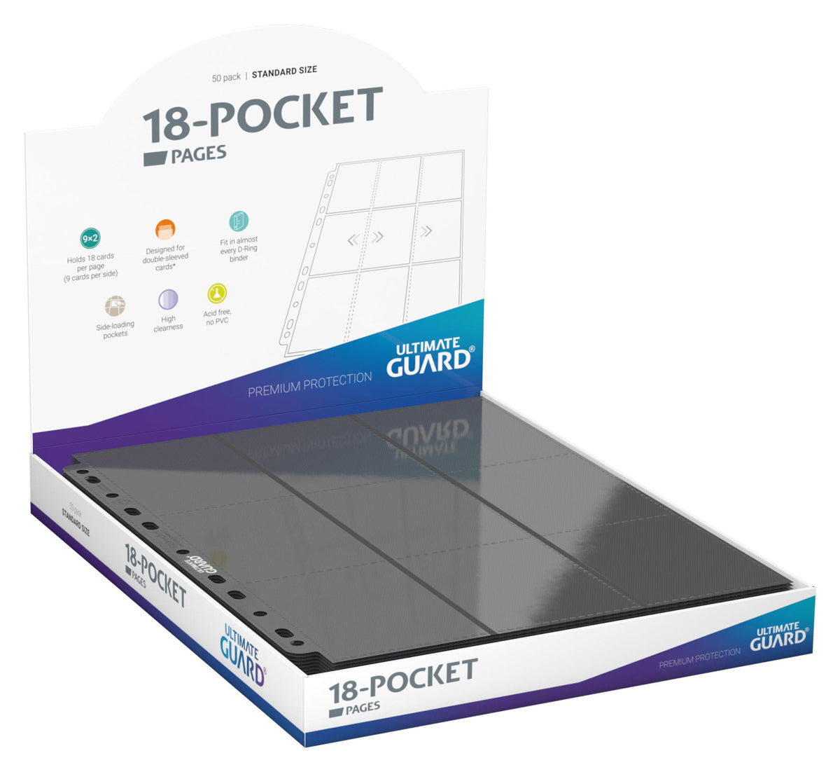 Ultimate-Guard-18-Pocket-Binder-Pages-Side-Loading-(50)---Grey-02