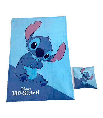 Disney Stitch Polar Blanket & Cushion Set