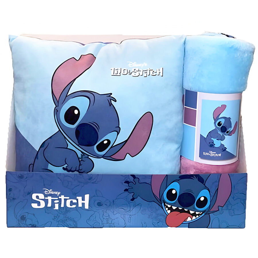 Disney Stitch Polar Blanket & Cushion Set