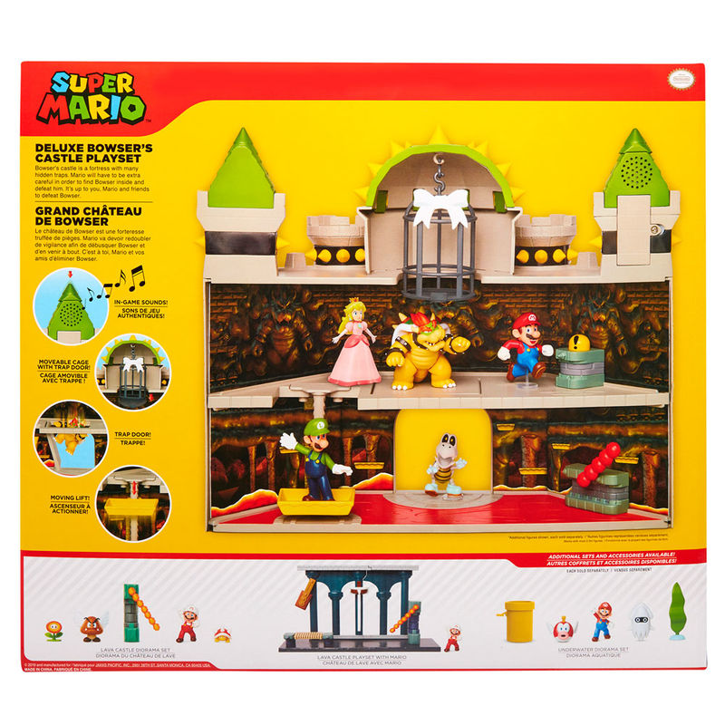 Super Mario Bros Deluxe Bowser Castle Playset