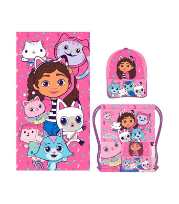 Gabbys-Dollhouse-Strand-Tas-Set-Strandlaken-Tas-en-Pet-thumbnail